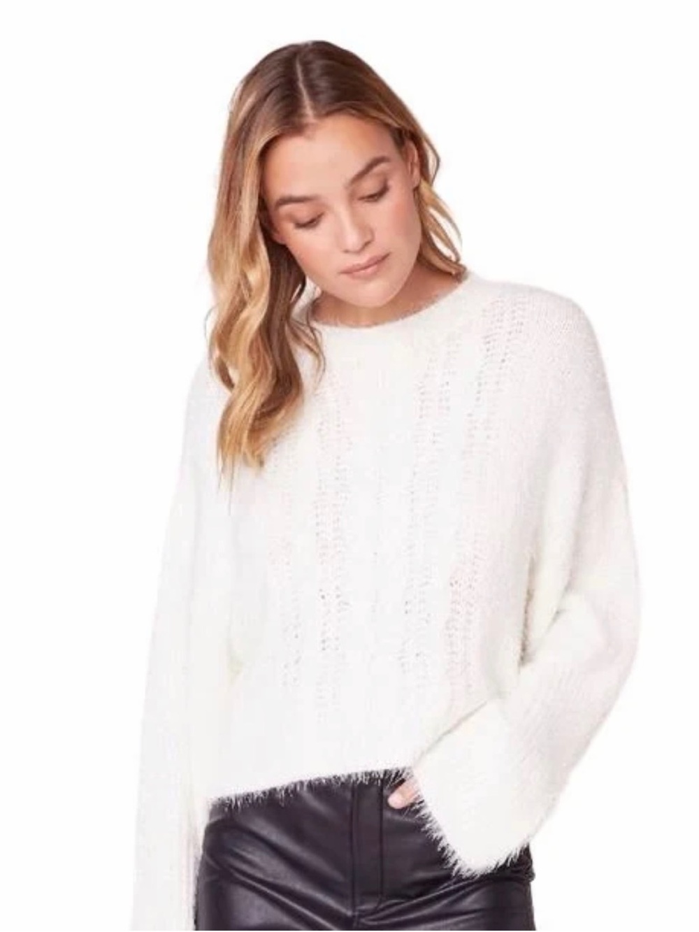 BB Dakota Feelin Lashy Eyelash Cable Knit Sweater